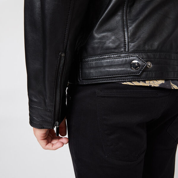 Altona Leather Jacket, Black, hi-res